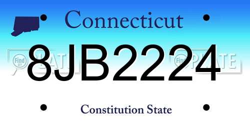 8JB2224 Connecticut License Plate