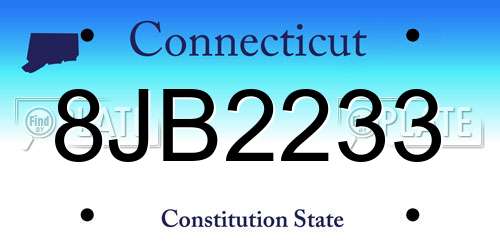 8JB2233 Connecticut License Plate