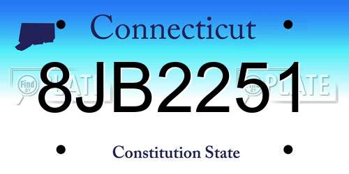 8JB2251 Connecticut License Plate