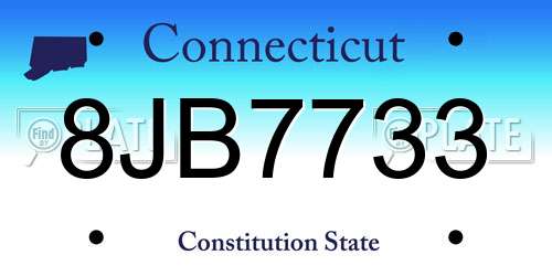 8JB7733 Connecticut License Plate