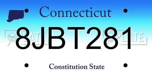 8JBT281 Connecticut License Plate
