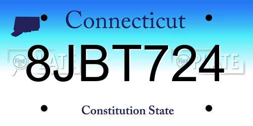 8JBT724 Connecticut License Plate