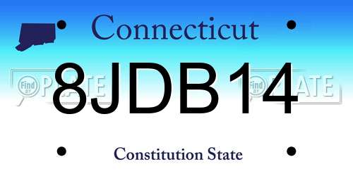 8JDB14 Connecticut License Plate