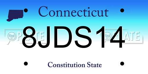 8JDS14 Connecticut License Plate