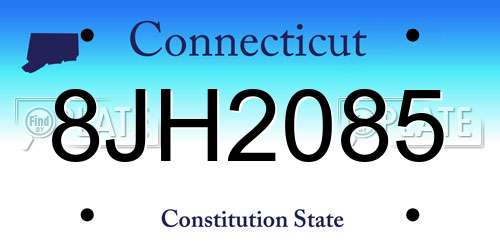 8JH2085 Connecticut License Plate