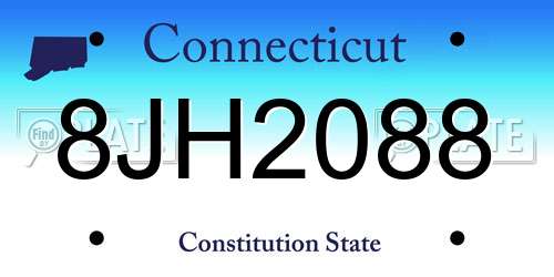 8JH2088 Connecticut License Plate