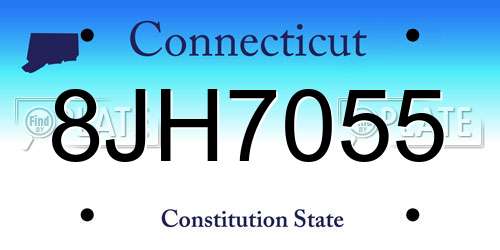 8JH7055 Connecticut License Plate