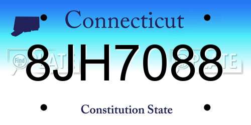 8JH7088 Connecticut License Plate