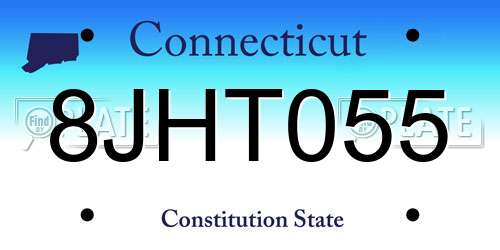 8JHT055 Connecticut License Plate