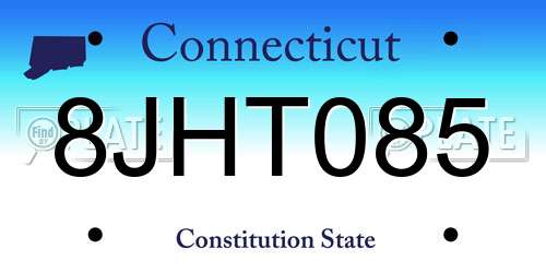 8JHT085 Connecticut License Plate