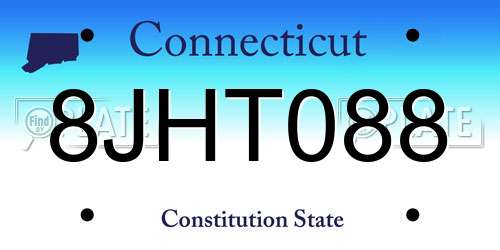 8JHT088 Connecticut License Plate