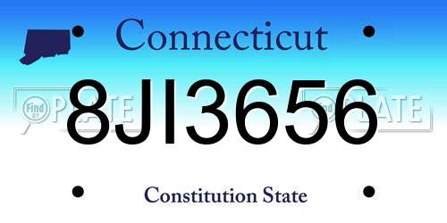 8JI3656 Connecticut License Plate