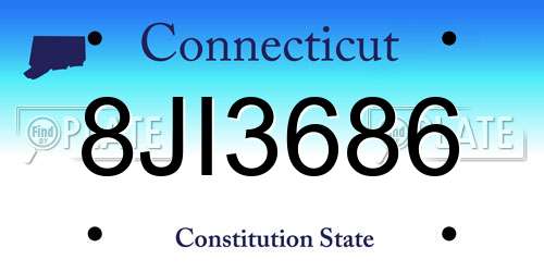 8JI3686 Connecticut License Plate
