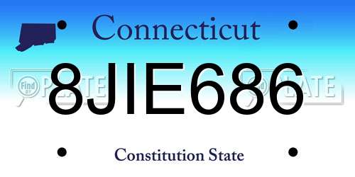 8JIE686 Connecticut License Plate