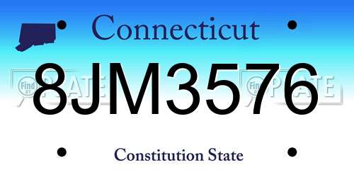 8JM3576 Connecticut License Plate
