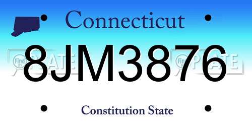 8JM3876 Connecticut License Plate