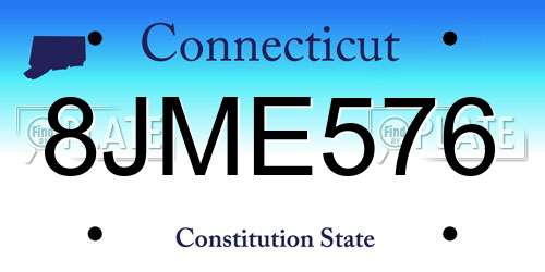 8JME576 Connecticut License Plate