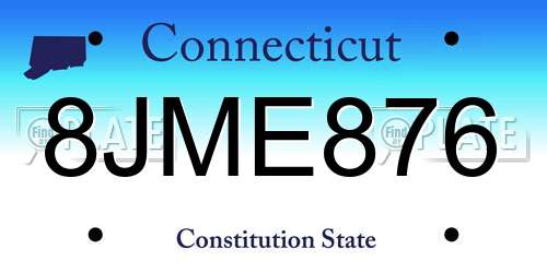8JME876 Connecticut License Plate