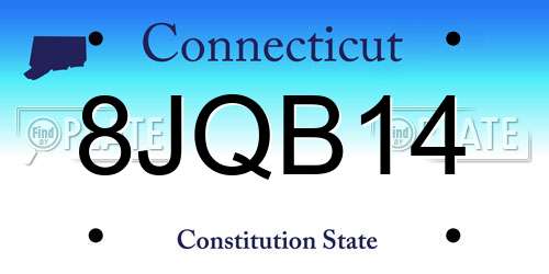 8JQB14 Connecticut License Plate