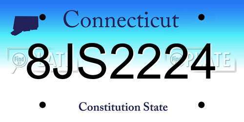 8JS2224 Connecticut License Plate