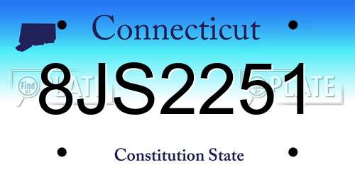 8JS2251 Connecticut License Plate