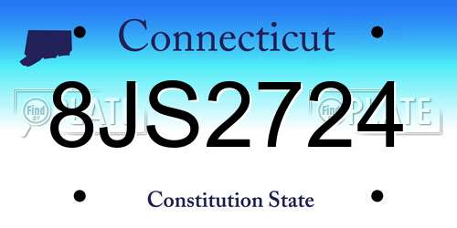 8JS2724 Connecticut License Plate