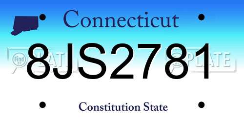 8JS2781 Connecticut License Plate
