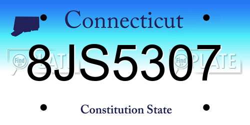 8JS5307 Connecticut License Plate