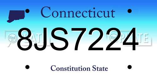 8JS7224 Connecticut License Plate