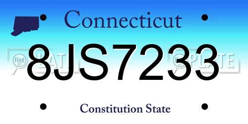 8JS7233 Connecticut License Plate