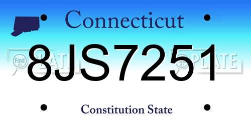 8JS7251 Connecticut License Plate