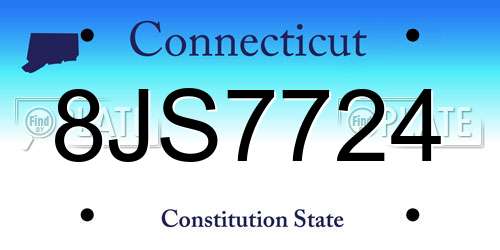 8JS7724 Connecticut License Plate