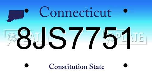 8JS7751 Connecticut License Plate