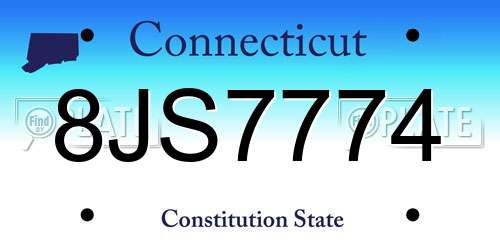 8JS7774 Connecticut License Plate