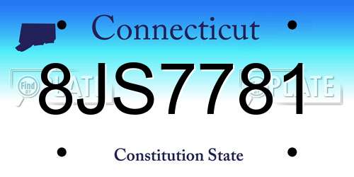 8JS7781 Connecticut License Plate