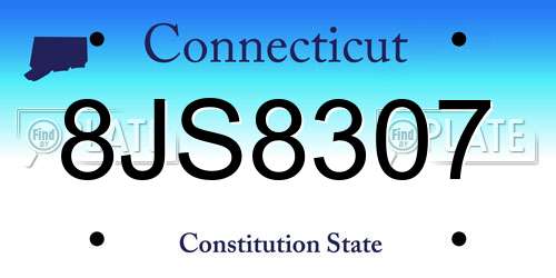 8JS8307 Connecticut License Plate