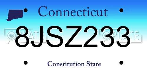 8JSZ233 Connecticut License Plate