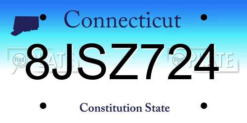 8JSZ724 Connecticut License Plate