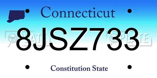 8JSZ733 Connecticut License Plate