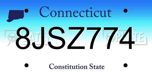 8JSZ774 Connecticut License Plate
