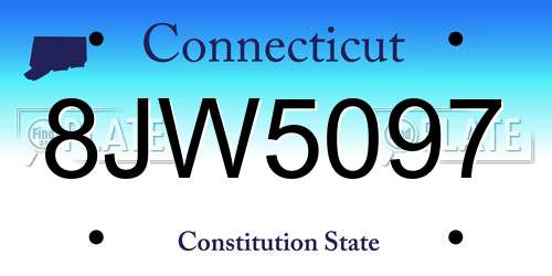 8JW5097 Connecticut License Plate