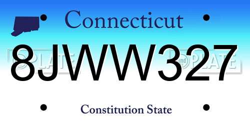 8JWW327 Connecticut License Plate