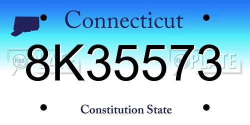 8K35573 Connecticut License Plate