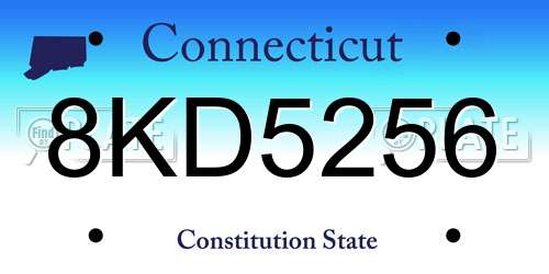 8KD5256 Connecticut License Plate