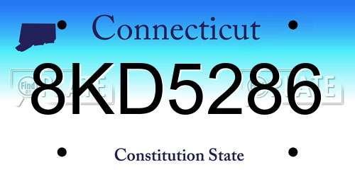 8KD5286 Connecticut License Plate