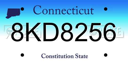 8KD8256 Connecticut License Plate