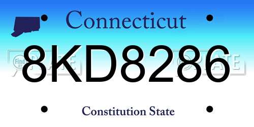 8KD8286 Connecticut License Plate