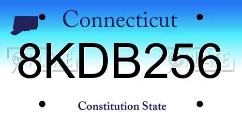 8KDB256 Connecticut License Plate