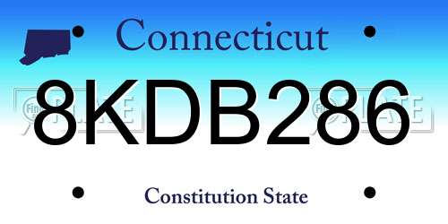8KDB286 Connecticut License Plate