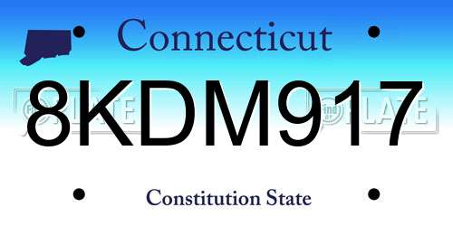 8KDM917 Connecticut License Plate